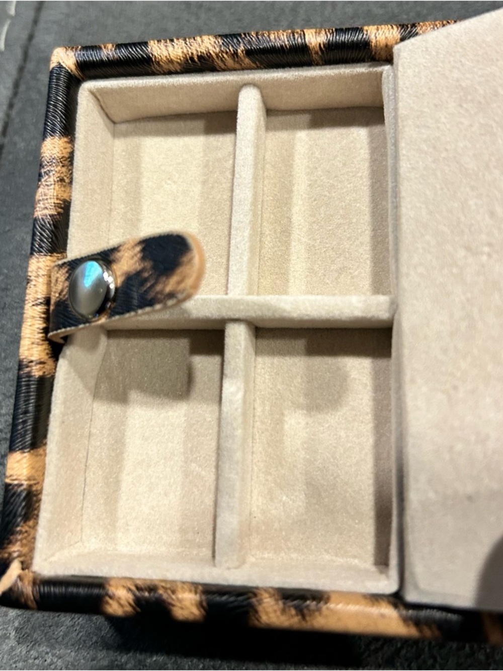 Leopard Print Jewelry Box - Neutral Interior